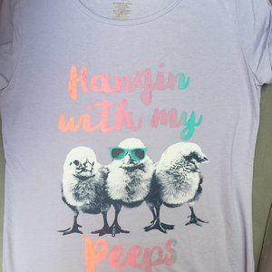 City Streets  "Hangin with my Peeps" Graphic Tee  Size M 10/12